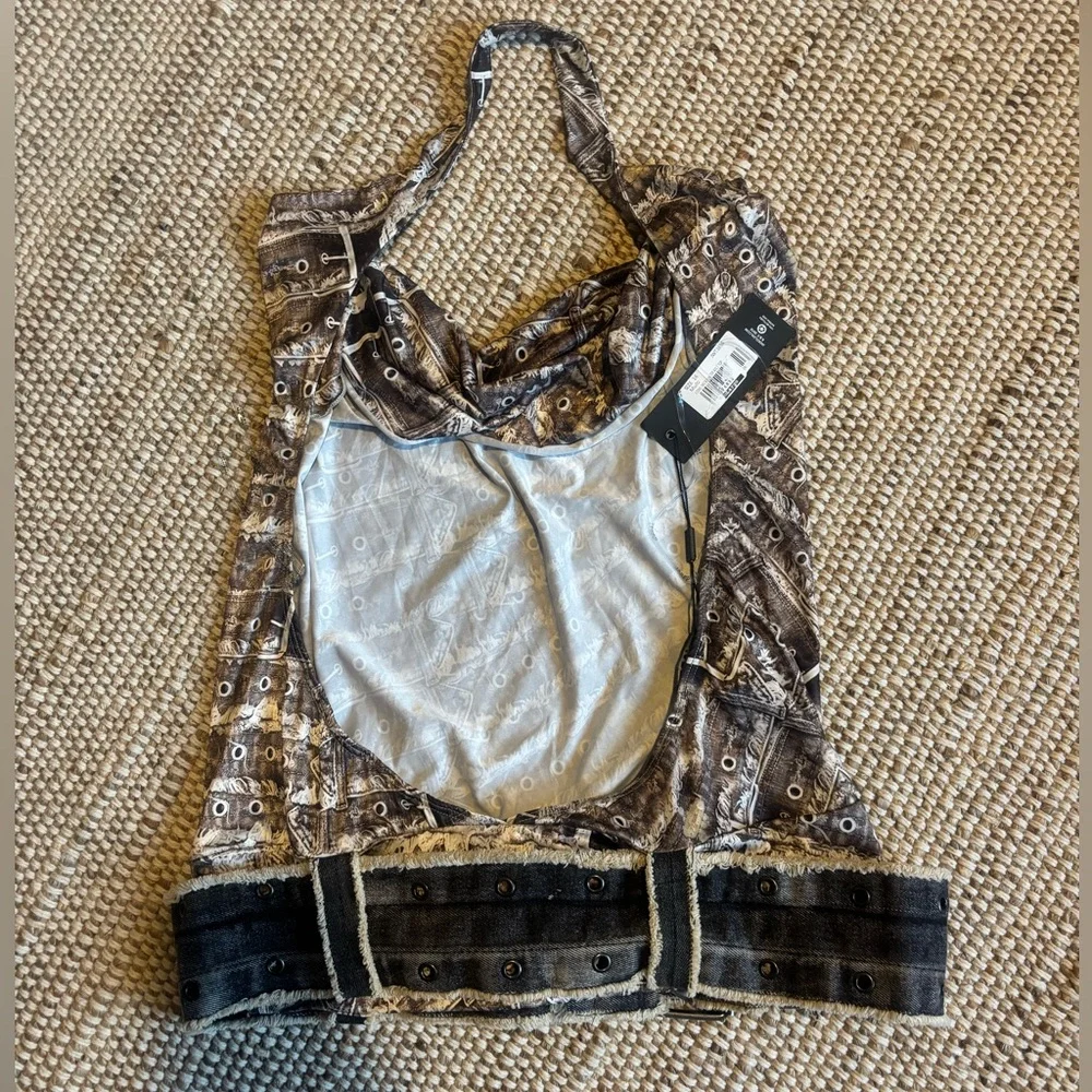 Jaded London Belted in Plunge Top grunge halter NEW - Picture 8 of 11